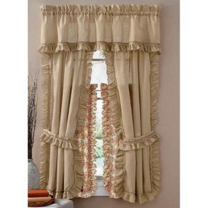 Mayfair Cape Cod Tier Pair 36 Taupe 64 x 36